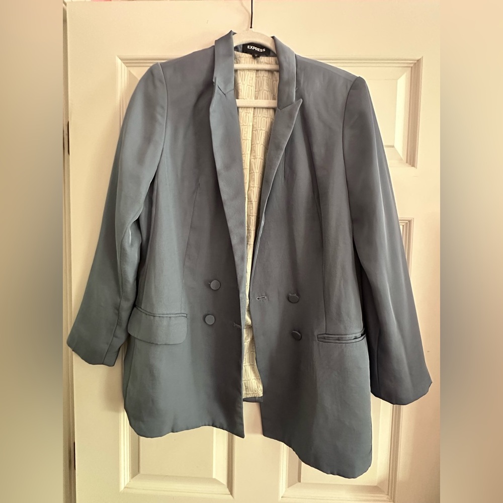 Express Women's Blue shine Blazer size medium